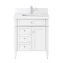 James Martin Brittany 30" Single Bathroom Vanity, Bright White