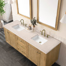 James Martin Laurent 72" Dual Mount Double Bathroom Vanity, Light Natural Oak