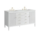 James Martin Myrrin 60" Double Bathroom Vanity, Bright White