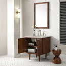 James Martin Amberly 30" Dual Mount Single Bathroom Vanity, Mid-Century Walnut