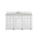 James Martin Bristol 60" Single Bathroom Vanity, Bright White