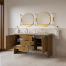 James Martin Hudson 60" Double Bathroom Vanity, Honey Oak