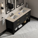 James Martin Lucian 72" Double Bathroom Vanity, Carbon Oak