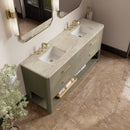 James Martin Lucian 72" Double Bathroom Vanity, Pebble Oak