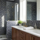 Luna Sky Marble 1"x3" Herringbone on 12" x 12" Mesh Mosaic Tile