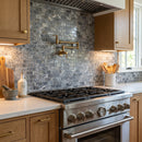 Luna Sky Marble 2"x4" Brick on 12" x 12" Mesh Mosaic Tile