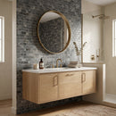 Luna Sky Marble 2"x4" Brick on 12" x 12" Mesh Mosaic Tile