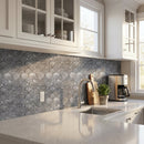 Luna Sky Marble Laguna on 12" x 12" Mesh Mosaic Tile