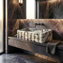 Calacatta Viola Marble Wall-mount Bathroom Vanity Sink Fluted Front (W)19.5" (L)31.5" (H)10"