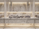 Calacatta Viola Marble Double Bathroom Sink Polished (W)19" (L)53" (H)6"