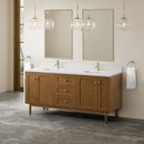 James Martin Laurent 72" Dual Mount Double Bathroom Vanity, Honey Oak