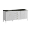James Martin Myrrin 72" Double Bathroom Vanity, Bright White