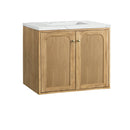 James Martin Laurent 30" Dual Mount Single Bathroom Vanity, Light Natural Oak
