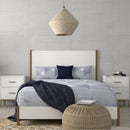 Madelyn Upholstered Panel Bed, Neutral White