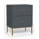 Madelyn Two Drawer Nightstand, Slate Gray