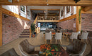 manufactured stone brick veneer barok cotto caramel lava mixed installed interior house walls