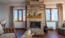 manufactured stone brick veneer ferrara old school handmade B02OS 318805 installed around fireplace wide