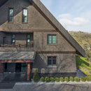manufactured stone brick veneer granulbrick 50 dark grey handmade B04DG 318806 installed facade exterior modern house