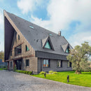 manufactured stone brick veneer granulbrick 50 dark grey handmade B04DG 318806 installed facade exterior modern house