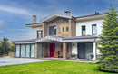 manufactured stone brick veneer loft chestnut handmade B09CH 317903 installed on facade of country house