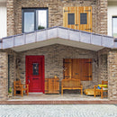 manufactured stone brick veneer loft chestnut handmade B09CH 317903 installed on facade of country house