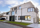 manufactured stone brick veneer loft dove handmade B09DV 317901 installed on modern building outside wall