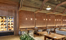 manufactured stone brick veneer slimfix orange handmade B05NG 102267 installed on restaurant wall