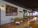manufactured stone brick veneer slimfix white handmade B05WH 102264 installed coffee store exterior wall wide