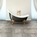 manufactured stone pavers 20x20 Arles Ash Gray F03AS 317924 installed on bathroom floor