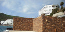 manufactured stone veneer slate look coffee handmade S13CF 101250 installed outside wall near ocean