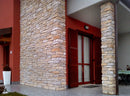 manufactured stone veneer slate look grand canyon pearl handmade S12PR 101245 installed outside facade house