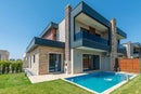 manufactured stone veneer slate look inka sand handmade S19SN 317860 installed facade modern house swimming pool