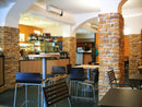 manufactured stone veneer slate look Sierra coffee handmade S05CF 101218 installed columns coffee shop wide