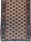 Masterpiece Vintage Persian Senneh Kilim Runner Rug 4’ x 9’