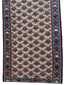 Masterpiece Vintage Persian Senneh Kilim Runner Rug 4’ x 9’