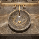 Maya Grey Natural Stone Marble Drop-in Vessel Sink Polished (D)16" (H)6"