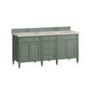 James Martin Brittany 72" Double Bathroom Vanity, Smokey Celadon