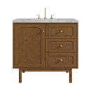James Martin Laurent 36" Dual Mount Single Bathroom Vanity, Honey Oak