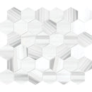 Mink White Honed Hexagon Marble Mosaics 10 3/8x12
