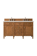 James Martin Brittany 60" Double Bathroom Vanity, Saddle Brown