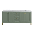 James Martin Chicago 72" Double Bathroom Vanity, Smokey Celadon
