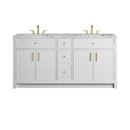 James Martin Bellshire 72" Double Bathroom Vanity, Bright White