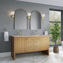 James Martin Hudson 60" Double Bathroom Vanity, Light Natural Oak