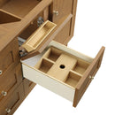 James Martin Laurent 60" Dual Mount Double Bathroom Vanity, Honey Oak