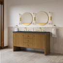 James Martin Hudson 60" Double Bathroom Vanity, Honey Oak
