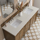 James Martin Brittany 72" Double Bathroom Vanity, Saddle Brown