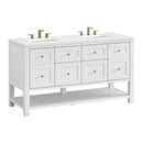 James Martin Breckenridge 60" Double Bathroom Vanity, Bright White