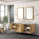 James Martin Laurent 72" Dual Mount Double Bathroom Vanity, Light Natural Oak