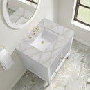 James Martin Myrrin 30" Single Bathroom Vanity, Bright White