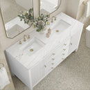 James Martin Myrrin 60" Double Bathroom Vanity, Bright White